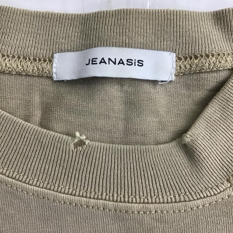 ジーナシス JEANASIS Tシャツ 半袖 JS063166TP ネックアキダメージTEE FREE ダメージ加工 ベージュ / ベージュ / レディース USED 古着 中古 10095738