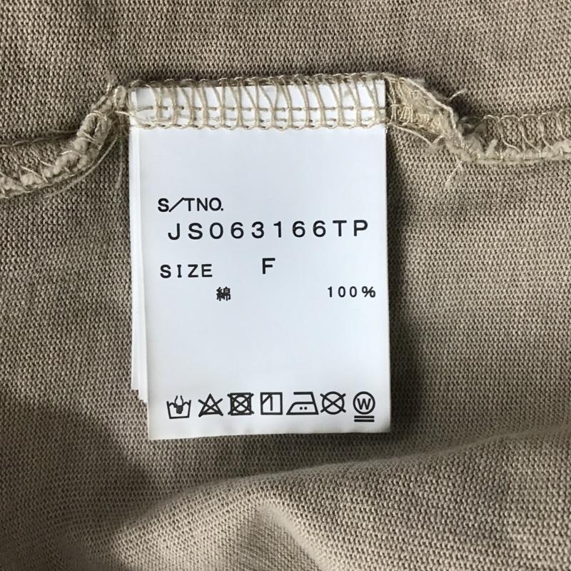 ジーナシス JEANASIS Tシャツ 半袖 JS063166TP ネックアキダメージTEE FREE ダメージ加工 ベージュ / ベージュ / レディース USED 古着 中古 10095738