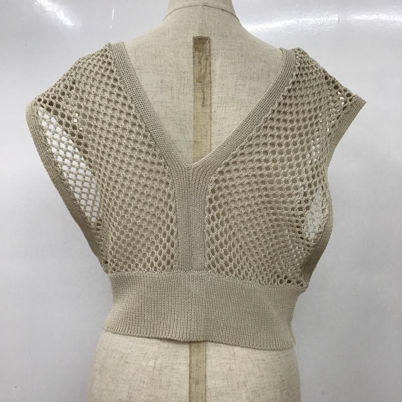 ローリーズファーム LOWRYS FARM ベスト ベスト LF621093TS 2WAY メッシュビスチェ FREE 無地 ベージュ / ベージュ / レディース USED 古着 中古 10095806