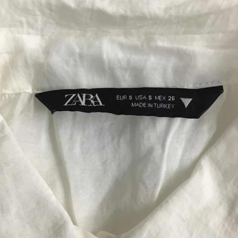 ザラ ZARA シャツ、ブラウス 長袖 ビックシルエットシャツ 長袖シャツ 長袖カットソー サイドスリット S 無地 白 / ホワイト / レディース USED 古着 中古 10095833