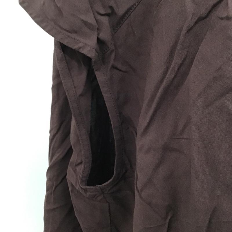 グローバルワーク GLOBAL WORK シャツ、ブラウス 半袖 GW622058AD フレンチスリーブ スキッパー L 無地 ダークブラウン / ダークブラウン / レディース USED 古着 中古 10095837