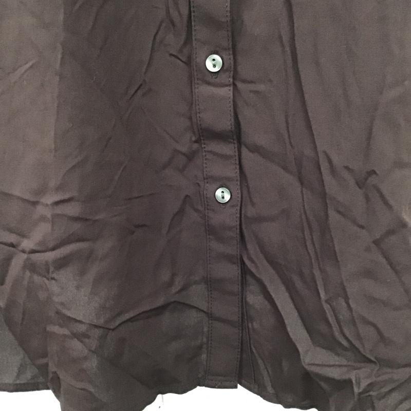 グローバルワーク GLOBAL WORK シャツ、ブラウス 半袖 GW622058AD フレンチスリーブ スキッパー L 無地 ダークブラウン / ダークブラウン / レディース USED 古着 中古 10095837