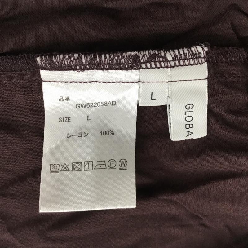 グローバルワーク GLOBAL WORK シャツ、ブラウス 半袖 GW622058AD フレンチスリーブ スキッパー L 無地 ダークブラウン / ダークブラウン / レディース USED 古着 中古 10095837