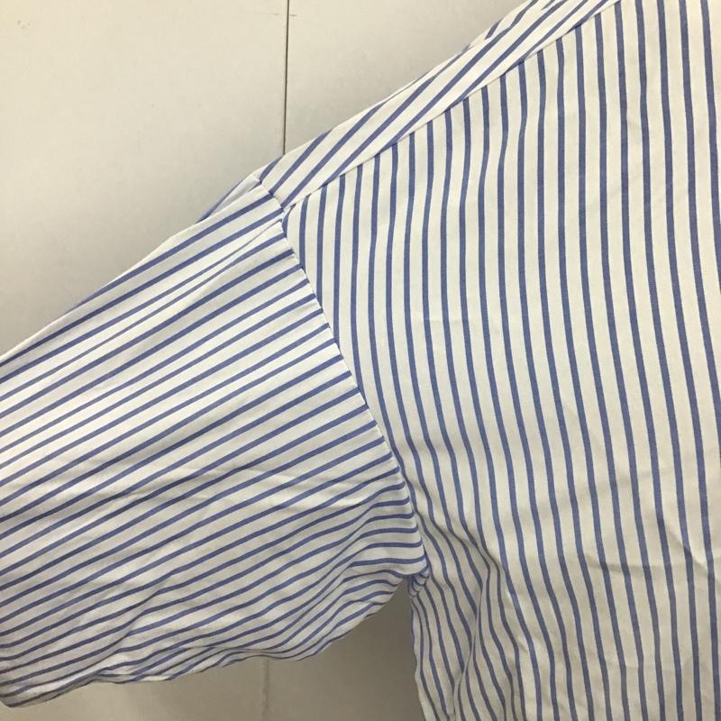 ザラ ZARA シャツ、ブラウス 長袖 長袖シャツ ストライプシャツ 長袖カットソー サイドスリットシャツ XS ストライプ 白 / ホワイト / X 青 / ブルー / レディース USED 古着 中古 10095840
