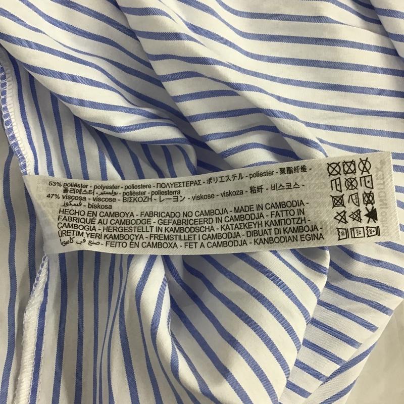 ザラ ZARA シャツ、ブラウス 長袖 長袖シャツ ストライプシャツ 長袖カットソー サイドスリットシャツ XS ストライプ 白 / ホワイト / X 青 / ブルー / レディース USED 古着 中古 10095840