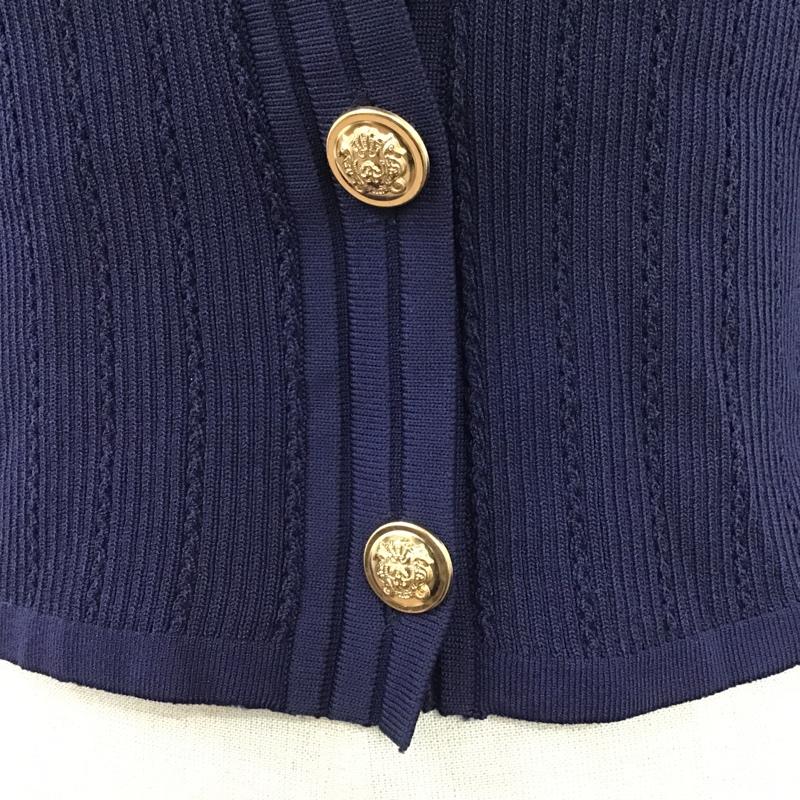 ザラ ZARA カーディガン 長袖 長袖カットソー カーディガン ニットカーディガン 前開カーディガン S 無地 紺 / ネイビー / レディース USED 古着 中古 10095851