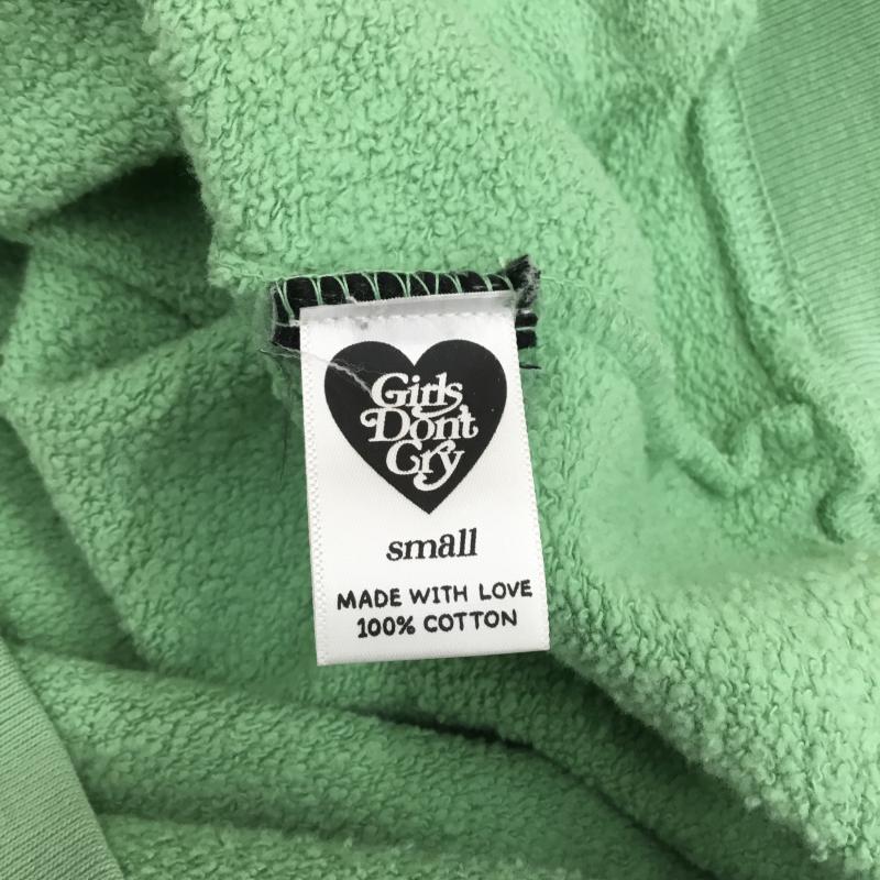 ガールズドントクライ Girls Don't Cry パーカー 長袖 LOGO HOODIE ミント ミントグリーン MINT S ロゴ、文字 緑 / グリーン / メンズ USED 古着 中古 10095871
