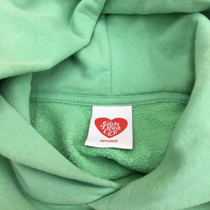 ガールズドントクライ Girls Don't Cry パーカー 長袖 LOGO HOODIE ミント ミントグリーン MINT S ロゴ、文字 緑 / グリーン / メンズ USED 古着 中古 10095871