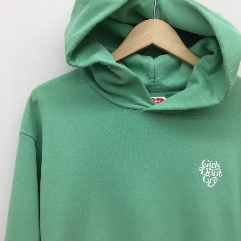 ガールズドントクライ Girls Don't Cry パーカー 長袖 LOGO HOODIE ミント ミントグリーン MINT S ロゴ、文字 緑 / グリーン / メンズ USED 古着 中古 10095871