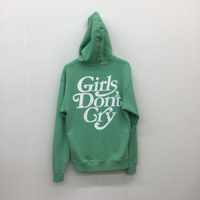 ガールズドントクライ Girls Don't Cry パーカー 長袖 LOGO HOODIE ミント ミントグリーン MINT S ロゴ、文字 緑 / グリーン / メンズ USED 古着 中古 10095871