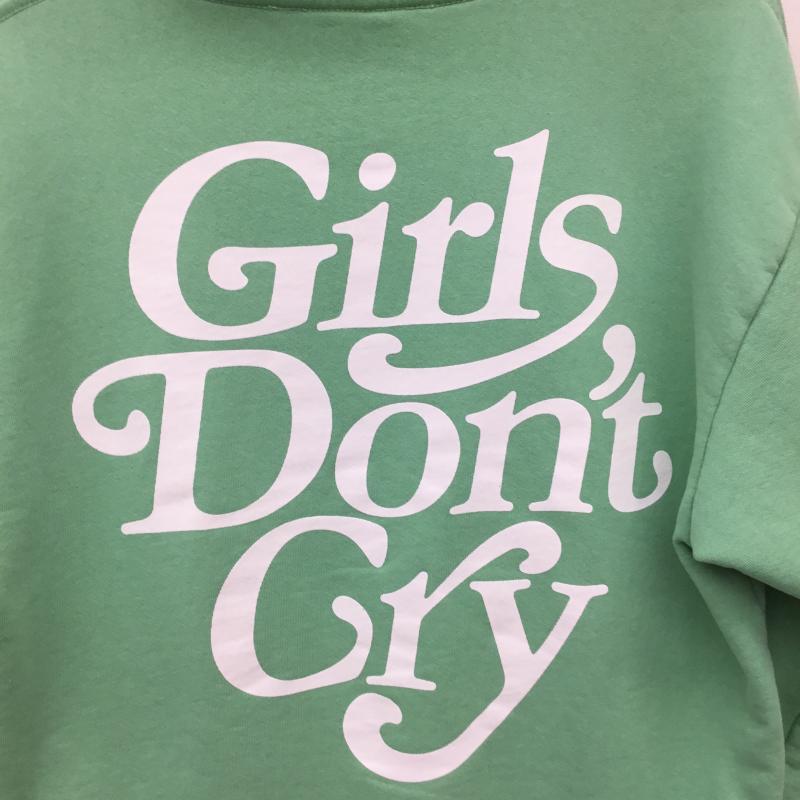 ガールズドントクライ Girls Don't Cry パーカー 長袖 LOGO HOODIE ミント ミントグリーン MINT S ロゴ、文字 緑 / グリーン / メンズ USED 古着 中古 10095871