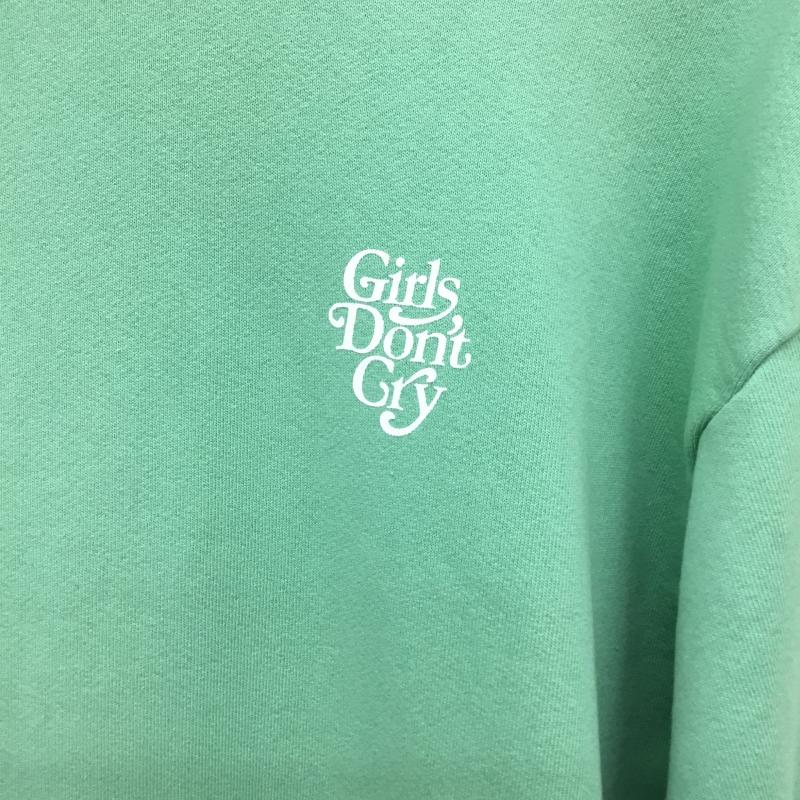 ガールズドントクライ Girls Don't Cry パーカー 長袖 LOGO HOODIE ミント ミントグリーン MINT S ロゴ、文字 緑 / グリーン / メンズ USED 古着 中古 10095871