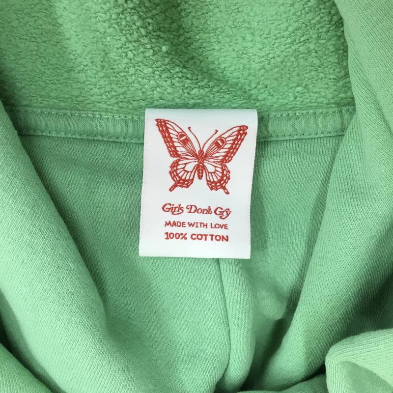 ガールズドントクライ Girls Don't Cry パーカー 長袖 LOGO HOODIE ミント ミントグリーン MINT S ロゴ、文字 緑 / グリーン / メンズ USED 古着 中古 10095871
