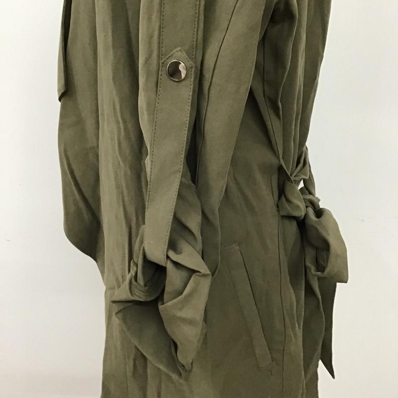 ザラ ZARA カーディガン 長袖 3046 030 505 S 無地 カーキ / カーキ / レディース USED 古着 中古 10095946