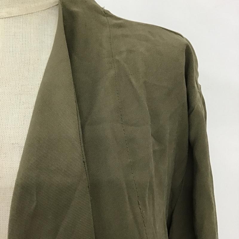 ザラ ZARA カーディガン 長袖 3046 030 505 S 無地 カーキ / カーキ / レディース USED 古着 中古 10095946