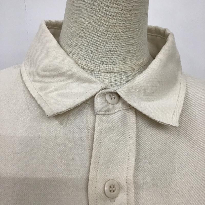 ローリーズファーム LOWRYS FARM シャツワンピース 長袖 LFM70007TS ロング丈 FREE 無地 アイボリー / アイボリー / レディース USED 古着 中古 10095958