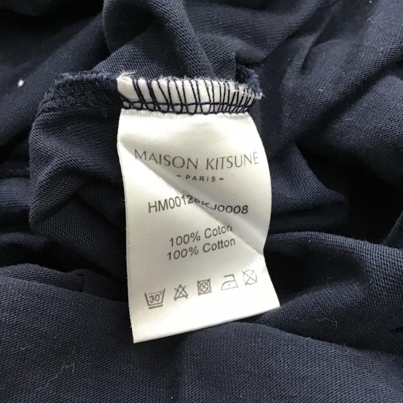メゾンキツネ MAISON KITSUNE Tシャツ 半袖 HM00128KJ0008 キツネ クルーネック M ワンポイント 紺 / ネイビー / メンズ USED 古着 中古 10095963
