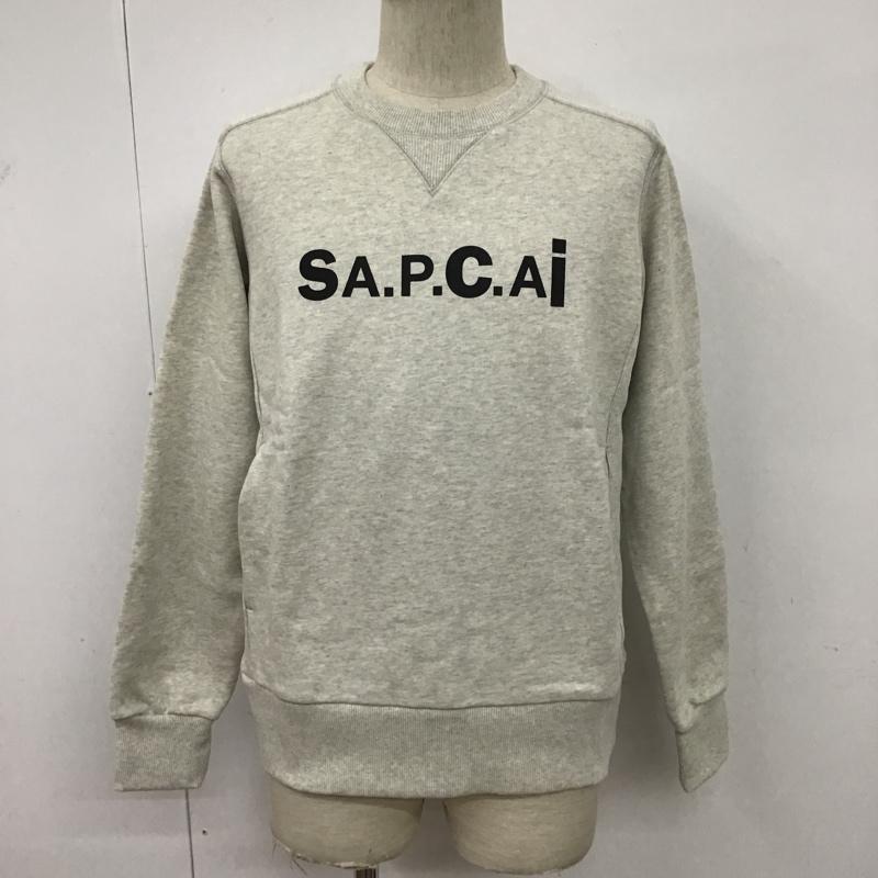 サカイ Sacai トレーナー 長袖 21-0296S sacai×A.P.C.ロゴスウェット コラボ 長袖カットソー トレーナー XS ロゴ、文字 灰 / グレー / メンズ USED 古着 中古 10096021