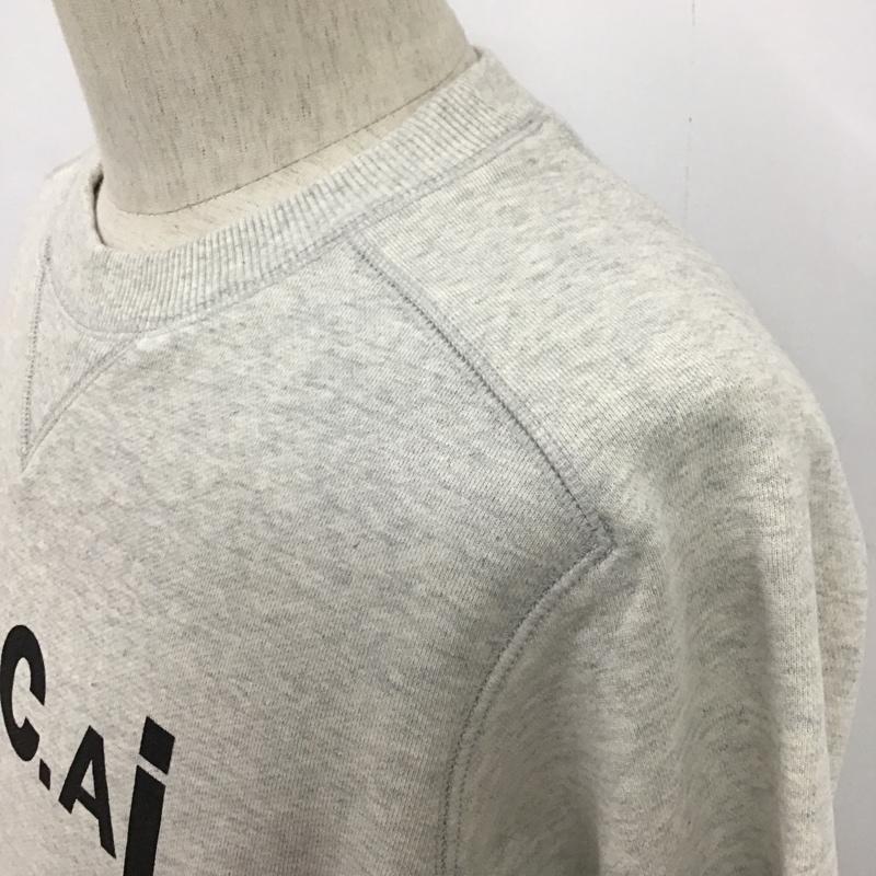 サカイ Sacai トレーナー 長袖 21-0296S sacai×A.P.C.ロゴスウェット コラボ 長袖カットソー トレーナー XS ロゴ、文字 灰 / グレー / メンズ USED 古着 中古 10096021