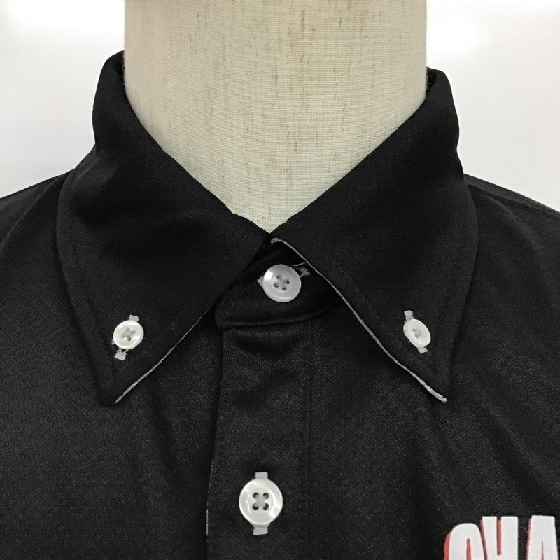 チャンピオン Champion ポロシャツ 半袖 ポロシャツ 半袖カットソー スポーツウェア ボタンダウンシャツ L ロゴ、文字 黒 / ブラック / メンズ USED 古着 中古 10096033