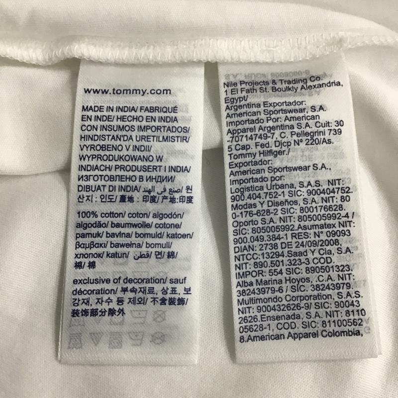 トミーヒルフィガー TOMMY HILFIGER Tシャツ 半袖 クルーネック タグ付き XL ワンポイント 白 / ホワイト /  メンズ USED 古着 中古 10096109