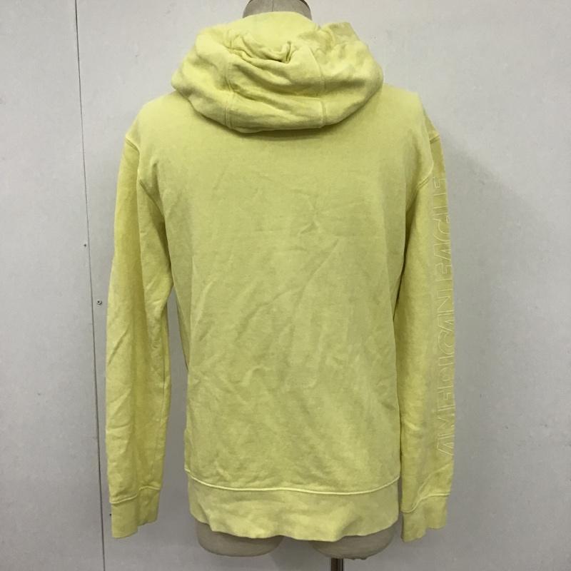 アメリカンイーグル AMERICANEAGLE パーカー 長袖 プルオーバー フーディー スウェット XS ロゴ、文字 黄 / イエロー / メンズ USED 古着 中古 10096125