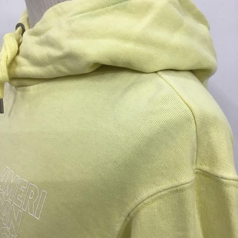アメリカンイーグル AMERICANEAGLE パーカー 長袖 プルオーバー フーディー スウェット XS ロゴ、文字 黄 / イエロー / メンズ USED 古着 中古 10096125