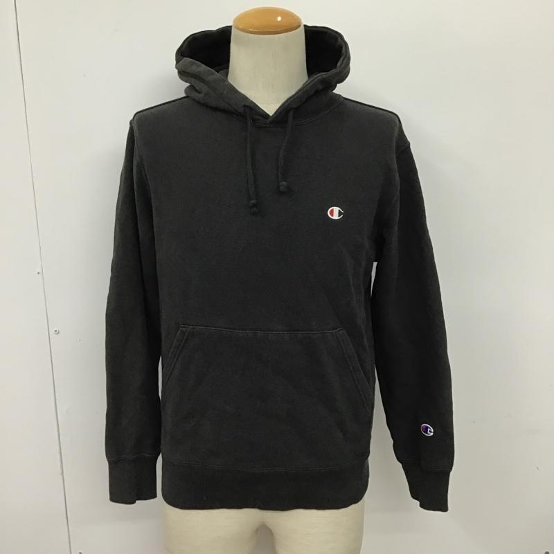 チャンピオン Champion パーカー 長袖 C3-C118 プルオーバー フーディー M ワンポイント 黒 / ブラック / メンズ USED 古着 中古 10096128