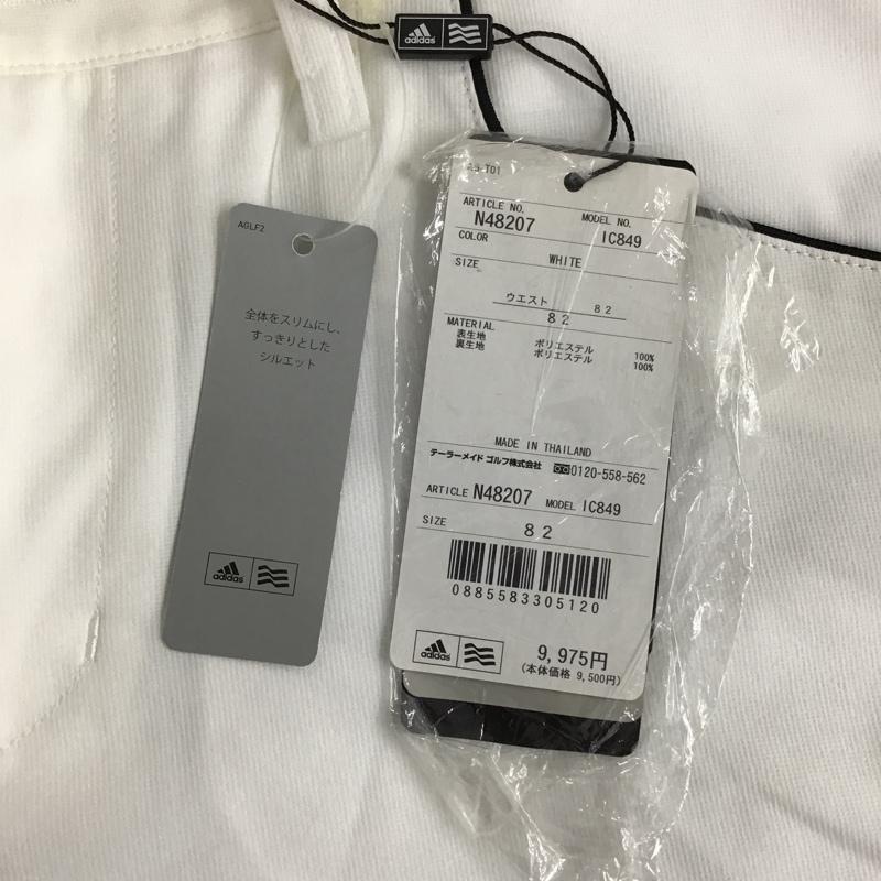 アディダス adidas ボトムス ボトムス N48207 LEANER FIT ゴルフパンツ スポーツウェア ロゴ、文字 白 / ホワイト / メンズ USED 古着 中古 10096130