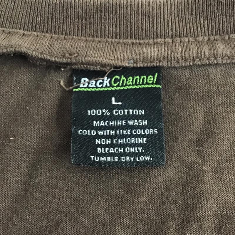 バックチャンネル Back Channel Tシャツ 半袖 Vネック L ワンポイント 茶 / ブラウン /  メンズ USED 古着 中古 10096134