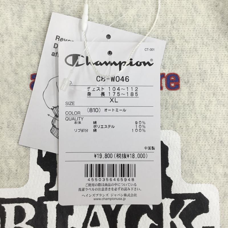 チャンピオン Champion トレーナー 長袖 BlackEyePatch ブラックアイパッチ タグ付 XL ロゴ、文字 メンズ USED 古着 中古 10096178