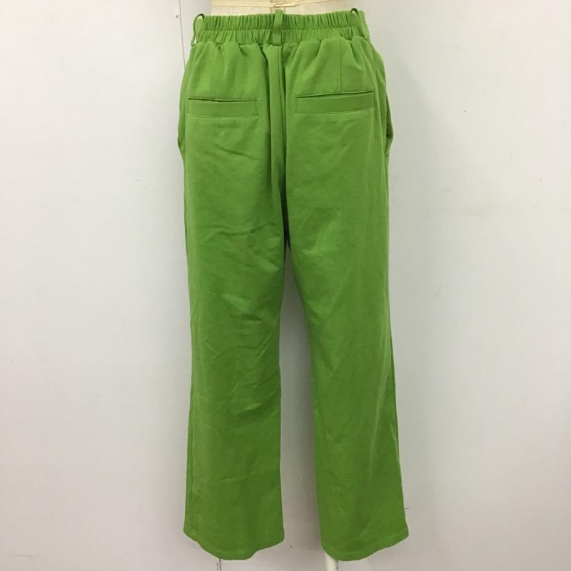 ローリーズファーム LOWRYS FARM パンツ スラックス LF522024AD センタープレスパンツ カジュアルパンツ ワイドパンツ ストレートパンツ L 無地 緑 / グリーン / レディース USED 古着 中古 10096190