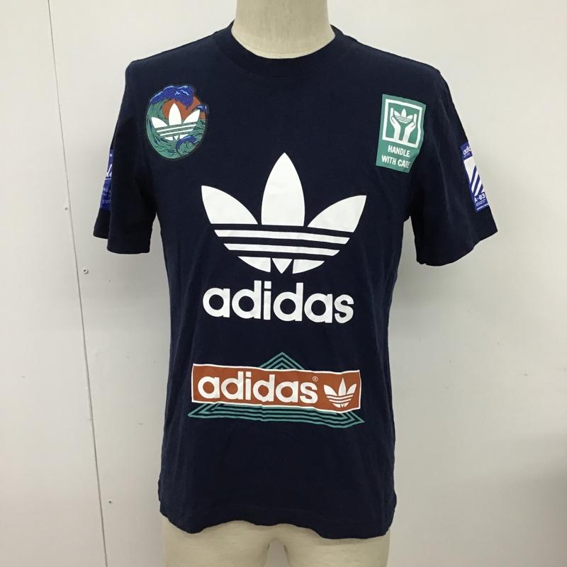 アディダスオリジナルス adidas originals Tシャツ 半袖 DV2072 レースステッカーボムオリジナルス 半袖カットソー Tシャツ プリントTシャツ S プリント 紺 / ネイビー / メンズ USED 古着 中古 10096222