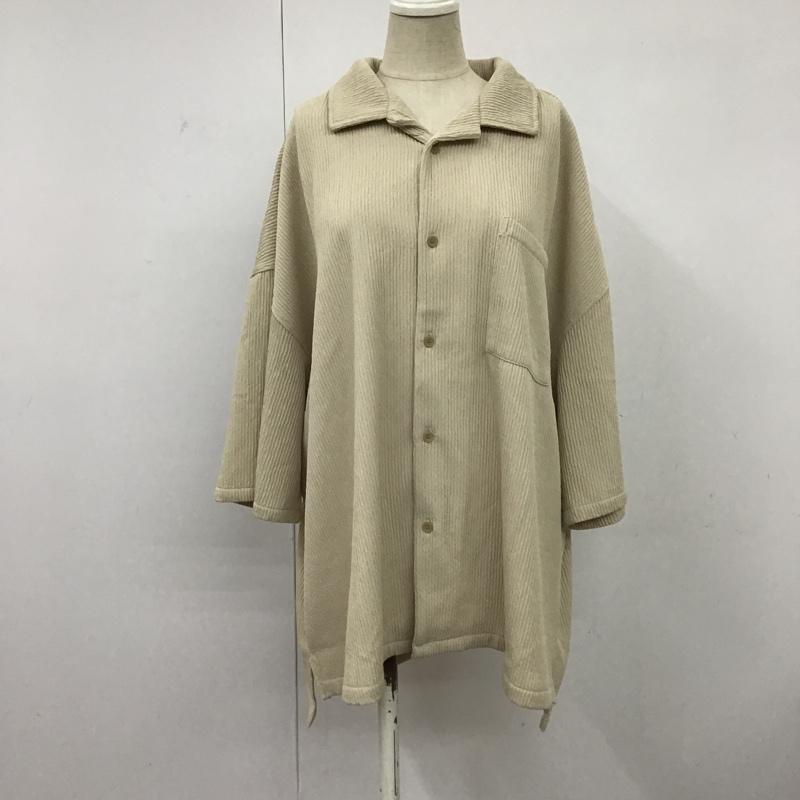 クラシカルエルフ classicalelf シャツ、ブラウス 半袖 ce0940056 吸水速乾UVカット付き開襟シャツ 半袖シャツ 半袖カットソー L 無地 ベージュ / ベージュ / レディース USED 古着 中古 10096247
