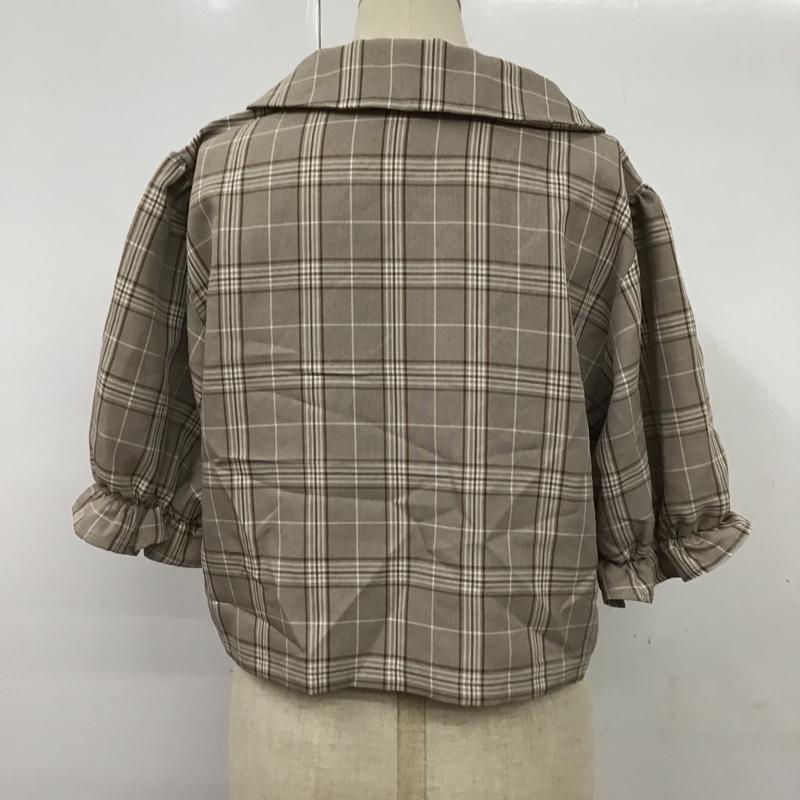 アプレジュール apres jour シャツ、ブラウス 半袖 半袖シャツ カラーシャツ 半袖カットソー チェックシャツ FREE チェック 茶 / ブラウン / レディース USED 古着 中古 10096309