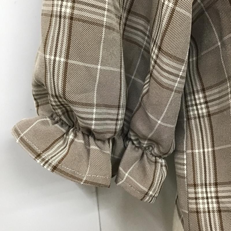 アプレジュール apres jour シャツ、ブラウス 半袖 半袖シャツ カラーシャツ 半袖カットソー チェックシャツ FREE チェック 茶 / ブラウン / レディース USED 古着 中古 10096309
