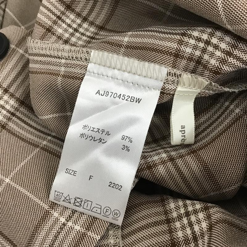 アプレジュール apres jour シャツ、ブラウス 半袖 半袖シャツ カラーシャツ 半袖カットソー チェックシャツ FREE チェック 茶 / ブラウン / レディース USED 古着 中古 10096309