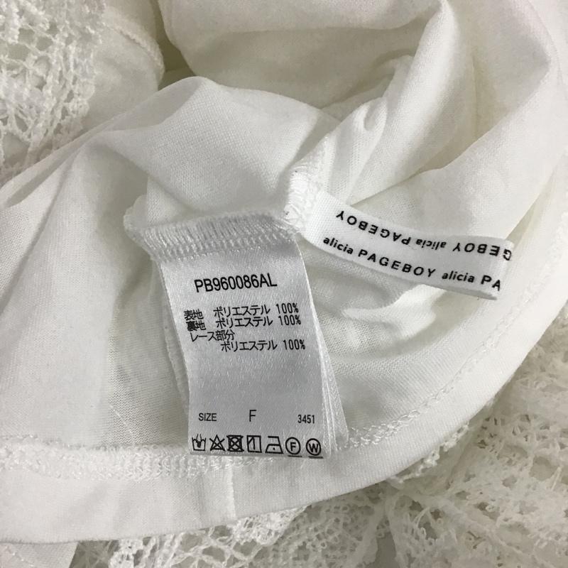 ページボーイ PAGEBOY カットソー 半袖 PB960086AL ケミカルレーストップス 半袖カットソー シースルーカットソー FREE 無地 白 / ホワイト / レディース USED 古着 中古 10096314