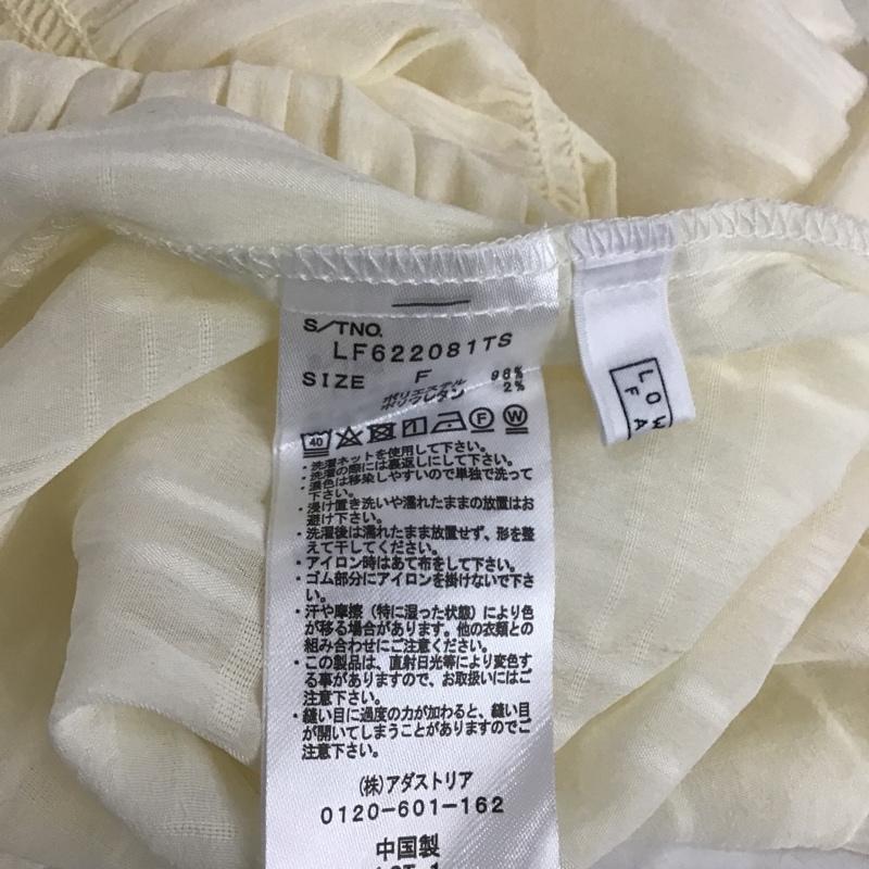 ローリーズファーム LOWRYS FARM シャツ、ブラウス 半袖 LF622081TS シャーリングバルーンブラウス 半袖カットソー スクエアネック フレアシャツ パフスリーブ FREE 無地 アイボリー / アイボリー / レディース USED 古着 中古 10096318