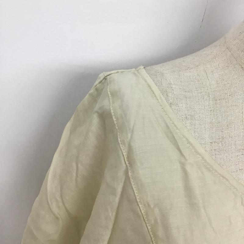 ローリーズファーム LOWRYS FARM シャツ、ブラウス 半袖 LF621114AD チュニック ワンピース 七分袖 Vネック ペプラム 半袖カットソー FREE 無地 ベージュ / ベージュ / レディース USED 古着 中古 10096326