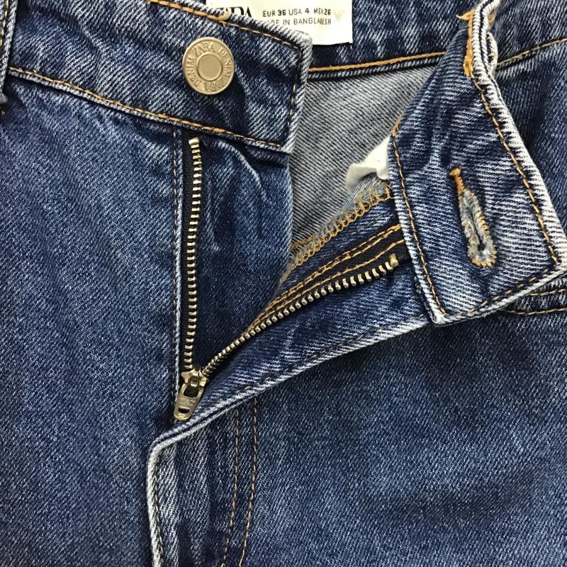 ザラ ZARA パンツ デニム、ジーンズ 8197 816 401 カットオフ ジーパン EU36 36 無地 青 / ブルー / レディース USED 古着 中古 10096399