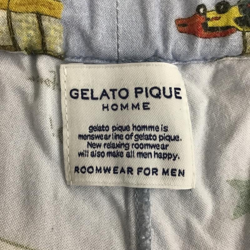 ジェラートピケ gelato pique パンツ ショートパンツ PMFP192946 アロハハーフパンツ ショートパンツ ルームウェア M 総柄 X プリント 水色 / ライトブルー / メンズ USED 古着 中古 10096451