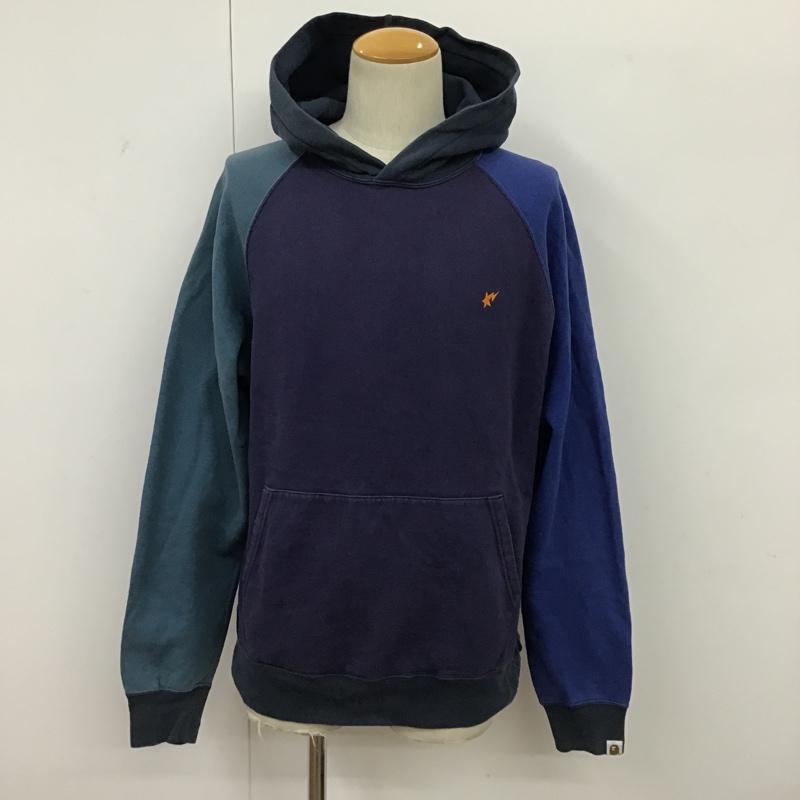 エーエイプバイアベイシングエイプ AAPE BY A BATHING APE パーカー 長袖 M ロゴ、文字 青 / ブルー / メンズ USED 古着 中古 10096462
