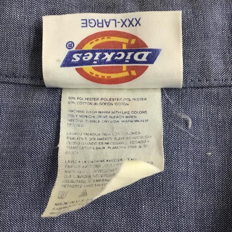 ディッキーズ Dickies シャツ、ブラウス 半袖 半袖シャツ カラーシャツ ポケットシャツ カジュアルシャツ XXL 無地 青 / ブルー / メンズ USED 古着 中古 10096481