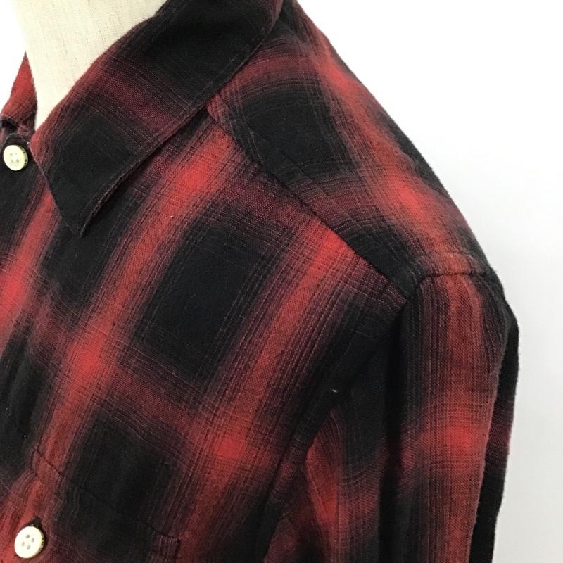 アーサスベイプ URSUS BAPE シャツ、ブラウス 長袖 長袖シャツ カラーシャツ ポケットシャツ 長袖カットソー S チェック 白 / ホワイト / X 赤 / レッド / メンズ USED 古着 中古 10096530