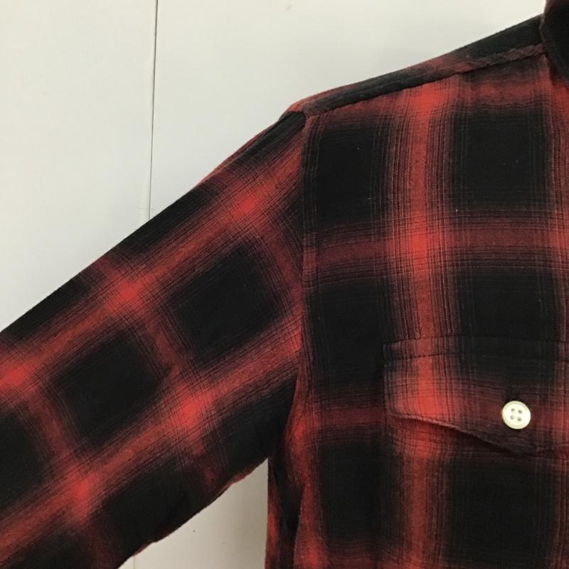 アーサスベイプ URSUS BAPE シャツ、ブラウス 長袖 長袖シャツ カラーシャツ ポケットシャツ 長袖カットソー S チェック 白 / ホワイト / X 赤 / レッド / メンズ USED 古着 中古 10096530