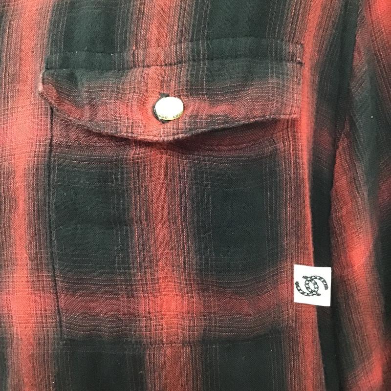 アーサスベイプ URSUS BAPE シャツ、ブラウス 長袖 長袖シャツ カラーシャツ ポケットシャツ 長袖カットソー S チェック 白 / ホワイト / X 赤 / レッド / メンズ USED 古着 中古 10096530