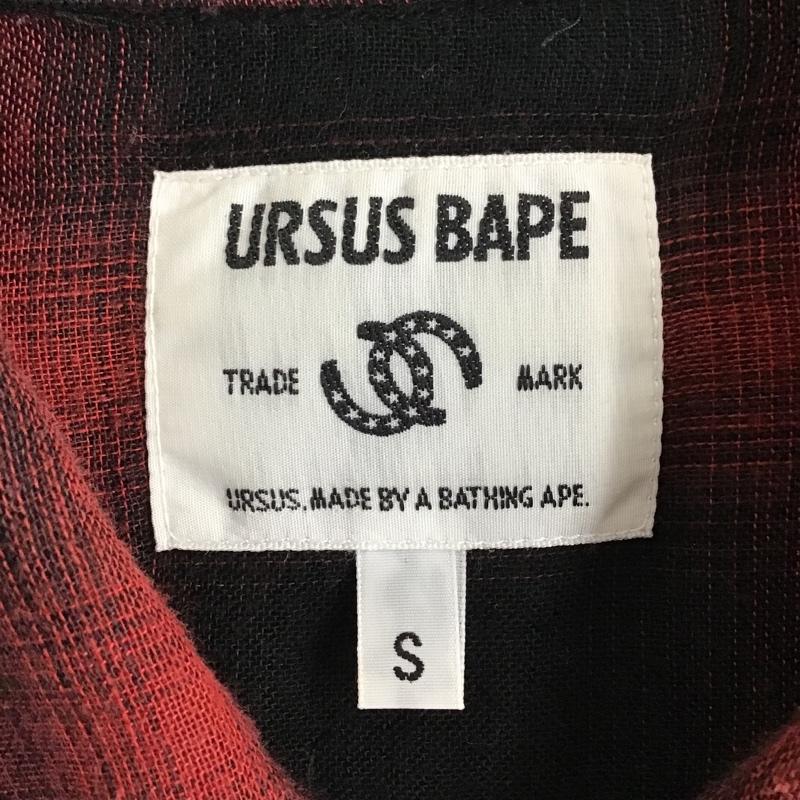 アーサスベイプ URSUS BAPE シャツ、ブラウス 長袖 長袖シャツ カラーシャツ ポケットシャツ 長袖カットソー S チェック 白 / ホワイト / X 赤 / レッド / メンズ USED 古着 中古 10096530