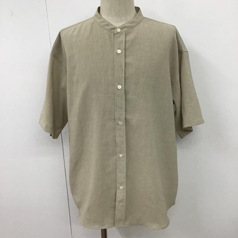 ジャーナルスタンダード JOURNAL STANDARD シャツ、ブラウス 半袖 半袖シャツ ノーカラーシャツ 半袖カットソー M 無地 ベージュ / ベージュ / メンズ USED 古着 中古 10096544