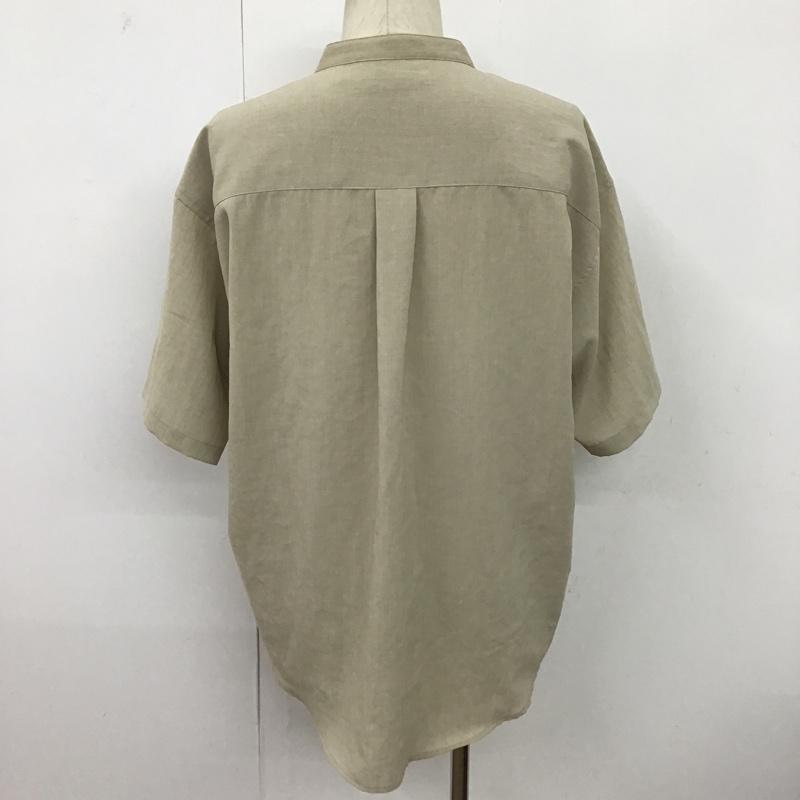 ジャーナルスタンダード JOURNAL STANDARD シャツ、ブラウス 半袖 半袖シャツ ノーカラーシャツ 半袖カットソー M 無地 ベージュ / ベージュ / メンズ USED 古着 中古 10096544